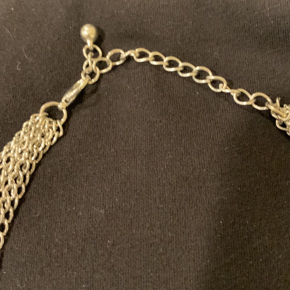 Multilayer beautiful necklace!!!Silver tone with beads and faux stone - Picture 5 of 6